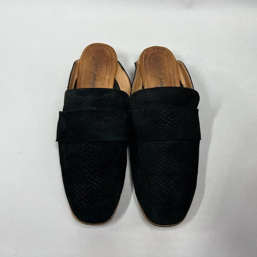 Free People At Ease Mules Women's Size 9.5 Black Slip‎ On Shoes
